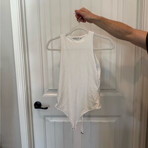 Abercrombie soft matte seamless high neck bodysuit in white